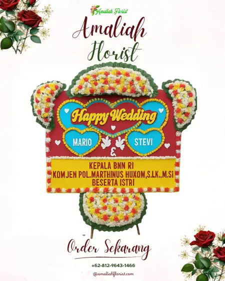 Papan Bunga Pernikahan Biting